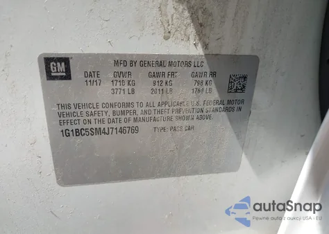 2018 Chevrolet Cruze Ls Auto from USA, damaged, VIN 1G1BC5SM4J7146769